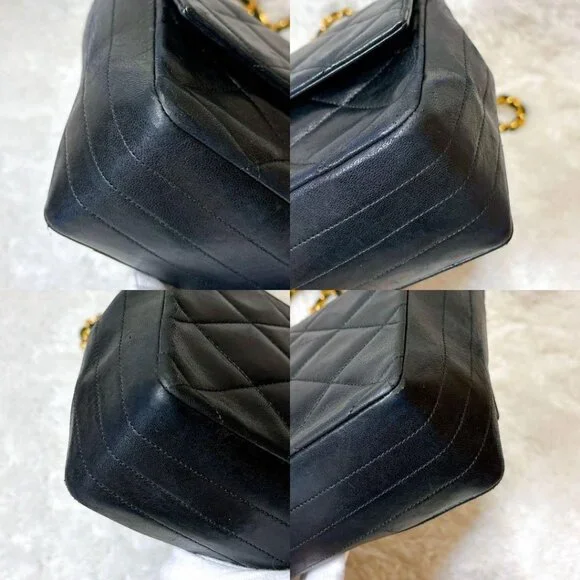 Authentic CHANEL 24K Vintage Classic Single Flap Bag Quilted Lambskin Chain Tote - Picture 7 of 11